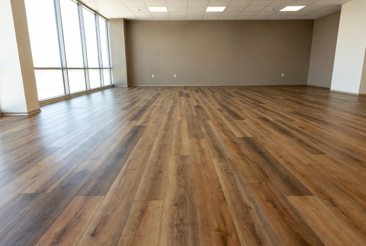 Glue-down LVP in an office buildout