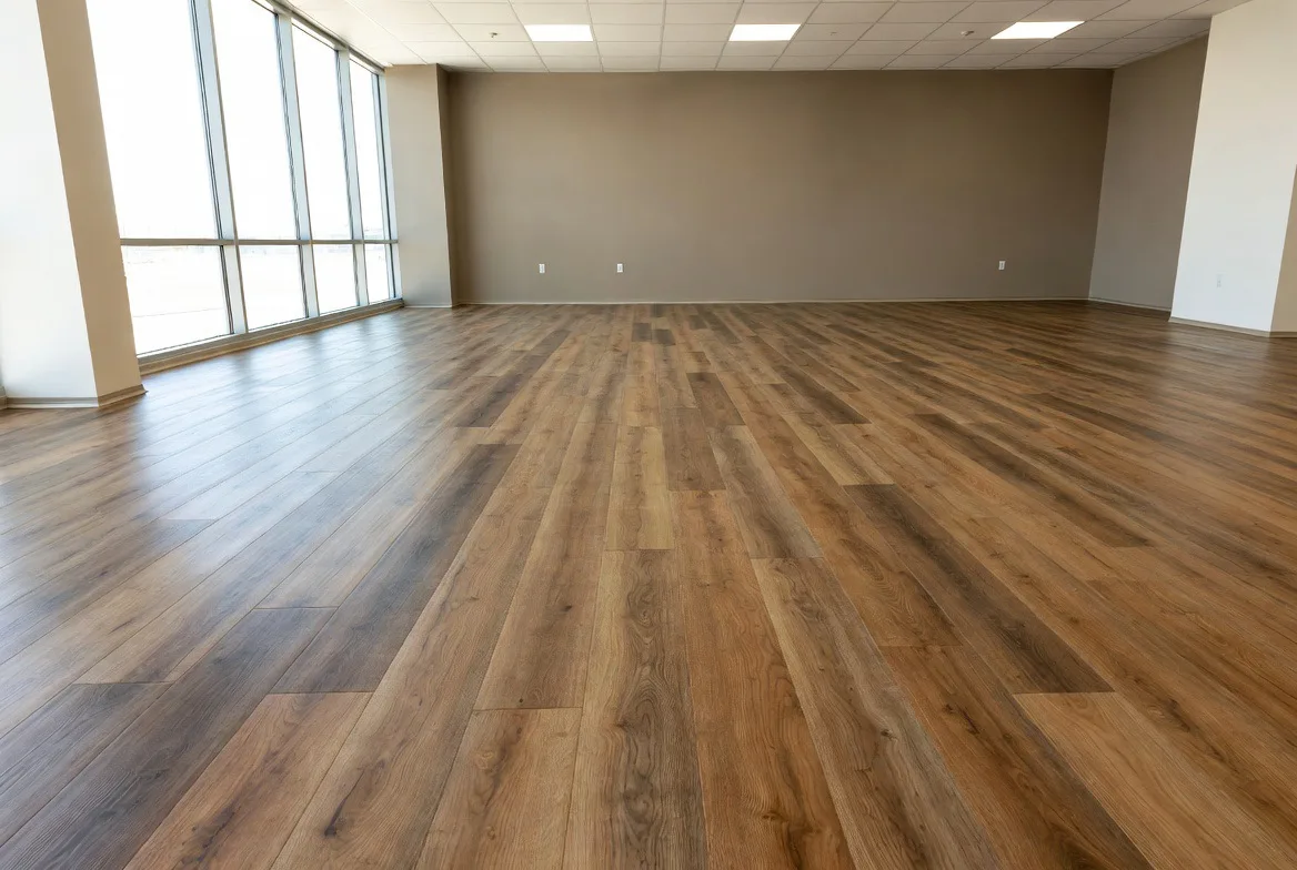 Glue-down LVP in an office buildout