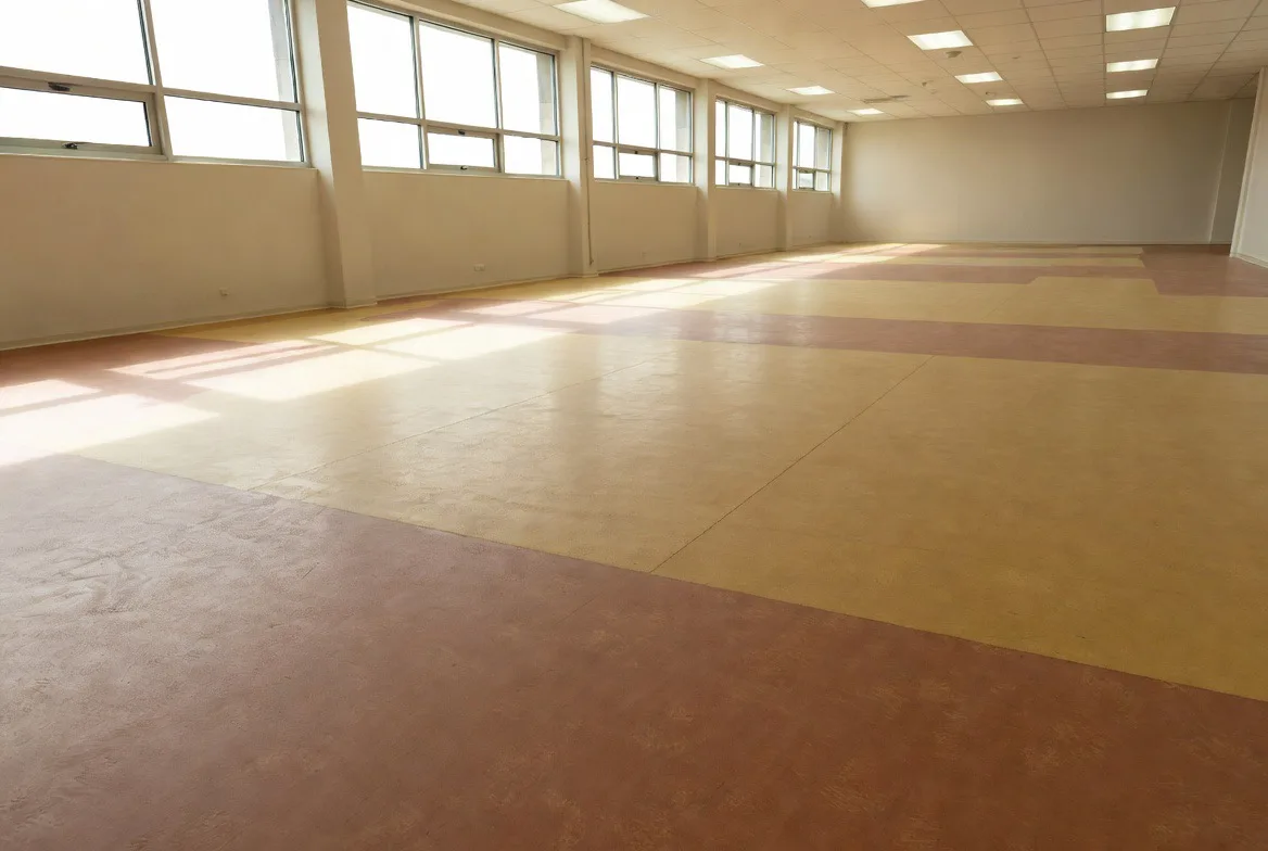 Marmoleum in a school corridor