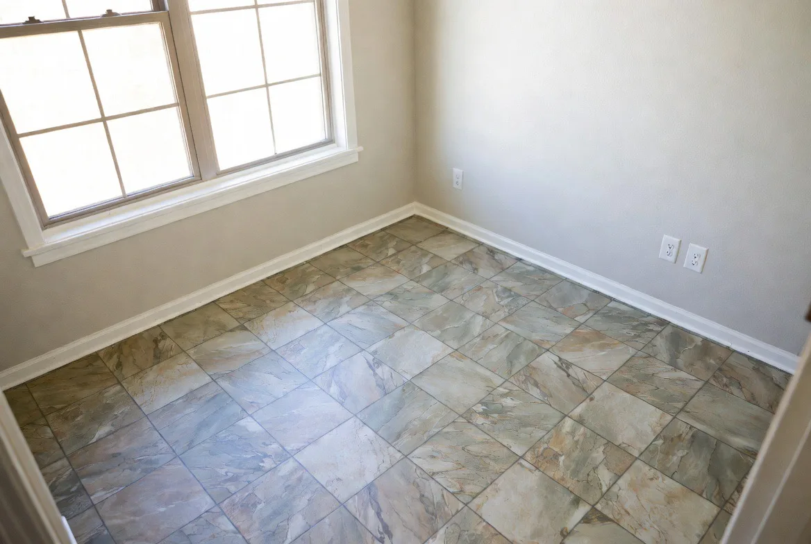 Sheet vinyl in a residential bathroom